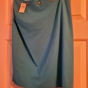 Escada Blue Skirt Brass Button size 6 New with tag!